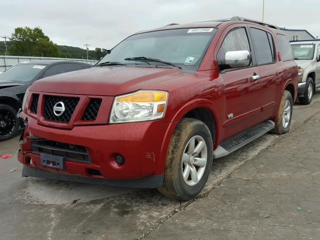 5N1AA08D88N620131 - 2008 NISSAN ARMADA SE BURGUNDY photo 2