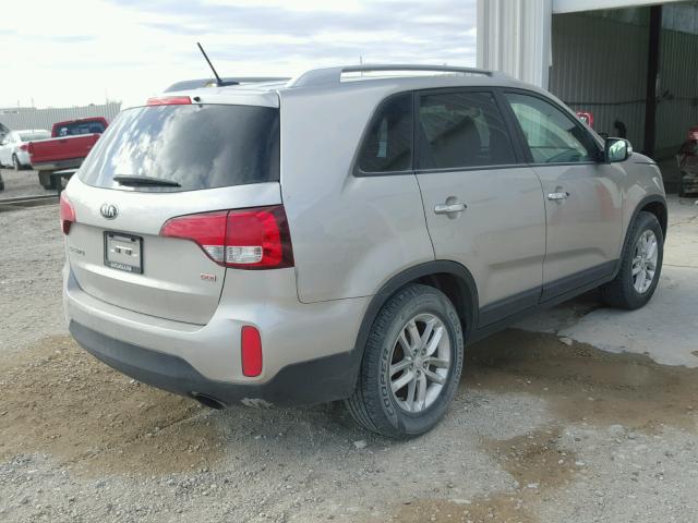 5XYKT4A75EG492044 - 2014 KIA SORENTO LX SILVER photo 4