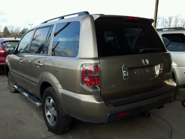 2HKYF18637H505057 - 2007 HONDA PILOT EXL TAN photo 3