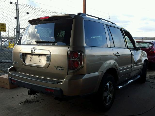 2HKYF18637H505057 - 2007 HONDA PILOT EXL TAN photo 4