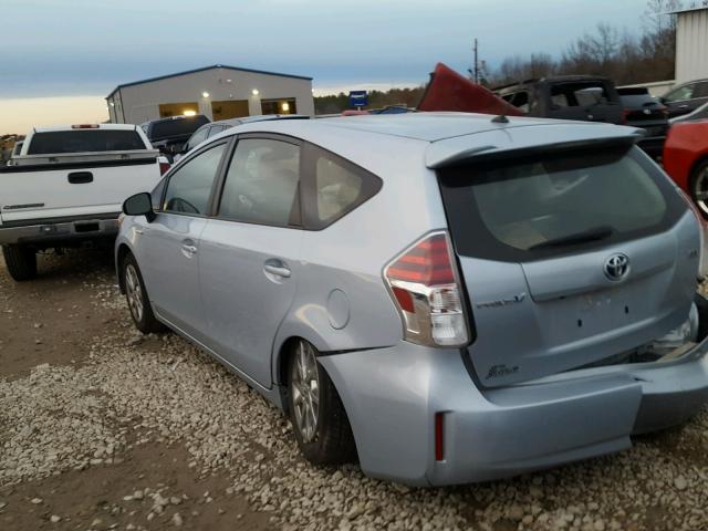 JTDZN3EU6FJ026823 - 2015 TOYOTA PRIUS V BLUE photo 3