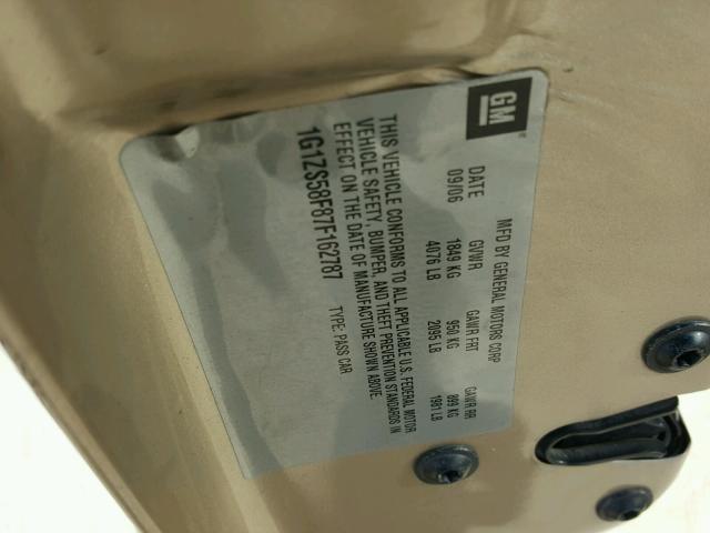 1G1ZS58F87F162787 - 2007 CHEVROLET MALIBU LS 金色 照片 10