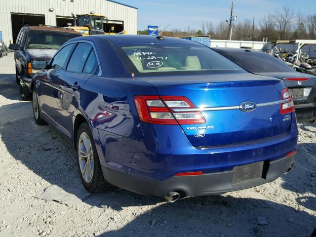 1FAHP2E84DG155467 - 2013 FORD TAURUS SEL BLUE photo 3