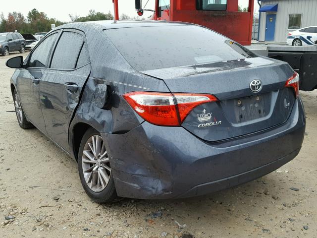 2T1BURHE9FC245279 - 2015 TOYOTA COROLLA L BLUE photo 3