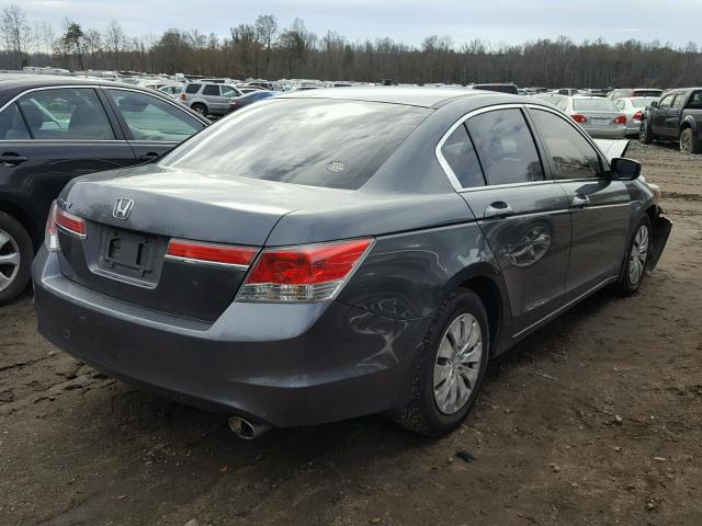 1HGCP2F35CA048566 - 2012 HONDA ACCORD LX GRAY photo 4