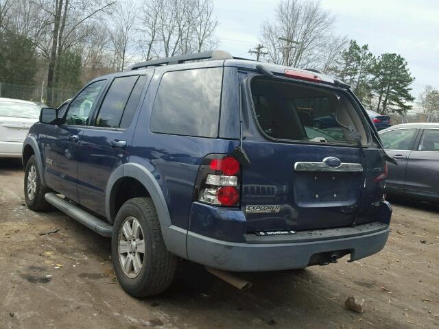 1FMEU63E07UB54002 - 2007 FORD EXPLORER X BLUE photo 3