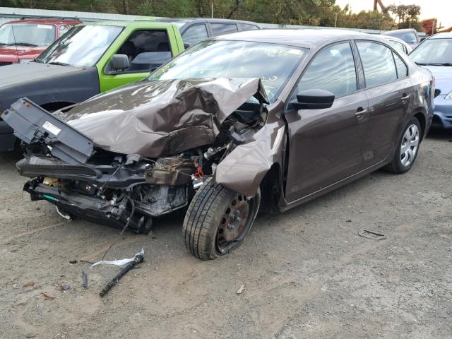 3VW2K7AJ5BM371834 - 2011 VOLKSWAGEN JETTA BASE BROWN photo 2