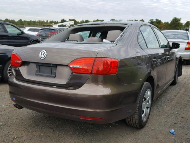 3VW2K7AJ5BM371834 - 2011 VOLKSWAGEN JETTA BASE BROWN photo 4