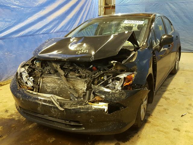 2HGFB2F57CH335101 - 2012 HONDA CIVIC LX BLACK photo 2