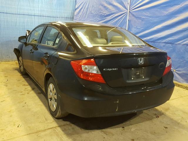 2HGFB2F57CH335101 - 2012 HONDA CIVIC LX BLACK photo 3