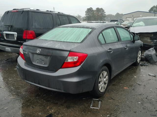 19XFB2F54CE350651 - 2012 HONDA CIVIC LX GRAY photo 4