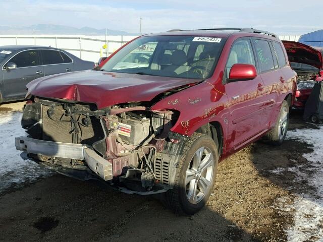 JTEES43A582102028 - 2008 TOYOTA HIGHLANDER RED photo 2