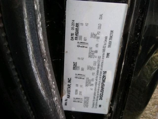 3HSDJSNR5FN629116 - 2015 INTERNATIONAL PROSTAR 黑色 照片 10