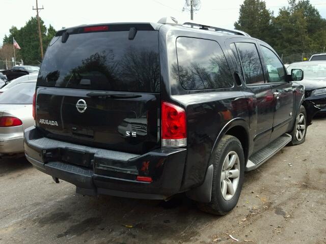 5N1AA08CX8N626391 - 2008 NISSAN ARMADA SE BLACK photo 4