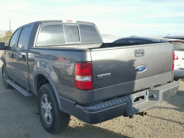 1FTPW14545FB56670 - 2005 FORD F150 SUPER GRAY photo 3