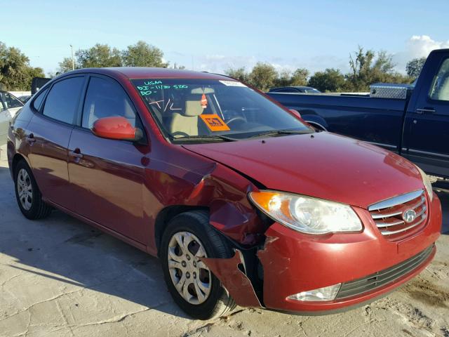 KMHDU4AD5AU099645 - 2010 HYUNDAI ELANTRA BL RED photo 1