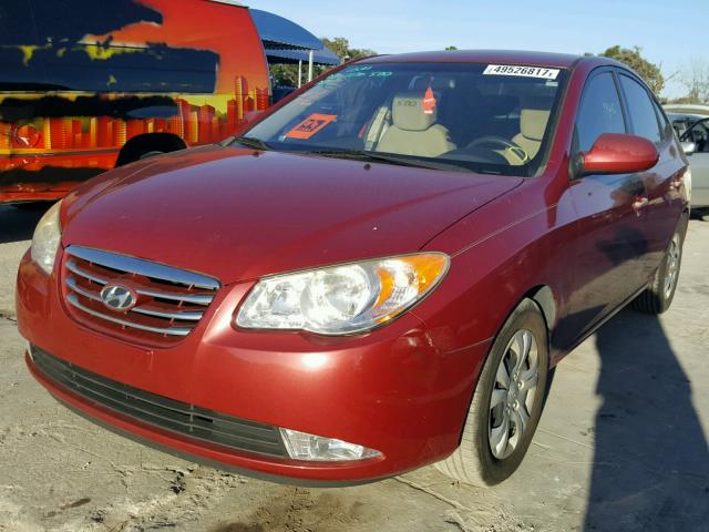 KMHDU4AD5AU099645 - 2010 HYUNDAI ELANTRA BL RED photo 2