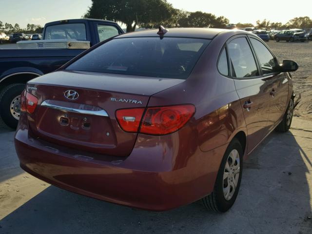 KMHDU4AD5AU099645 - 2010 HYUNDAI ELANTRA BL RED photo 4