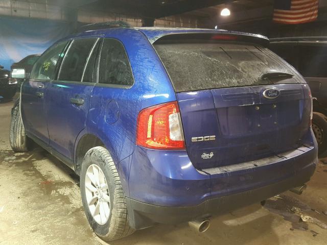 2FMDK3GC7DBC65723 - 2013 FORD EDGE SE BLUE photo 3