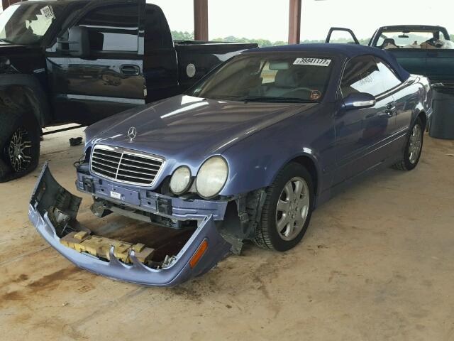 WDBLK65G52T095624 - 2002 MERCEDES-BENZ CLK 320 BLUE photo 2