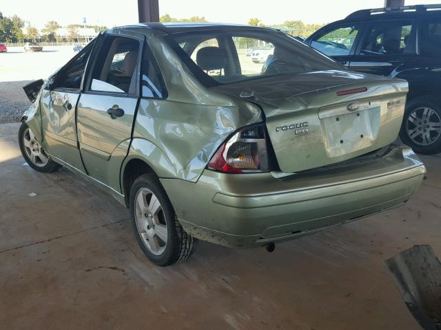 1FAHP34N37W224673 - 2007 FORD FOCUS ZX4 GREEN photo 3