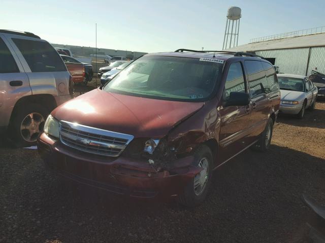 1GNDX13E02D233521 - 2002 CHEVROLET VENTURE LU MAROON photo 2