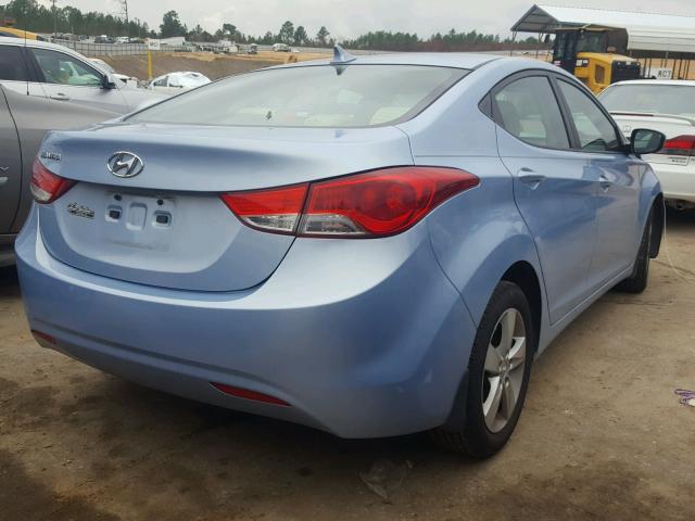 KMHDH4AE6DU614749 - 2013 HYUNDAI ELANTRA GL BLUE photo 4