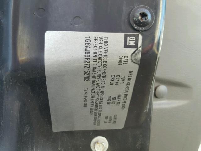 1G8AJ55F27Z152762 - 2007 SATURN ION LEVEL WHITE photo 10