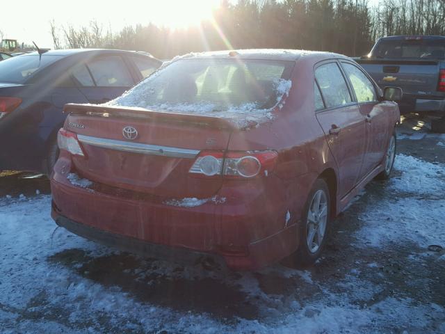 2T1BU4EE1BC638176 - 2011 TOYOTA COROLLA BA RED photo 4