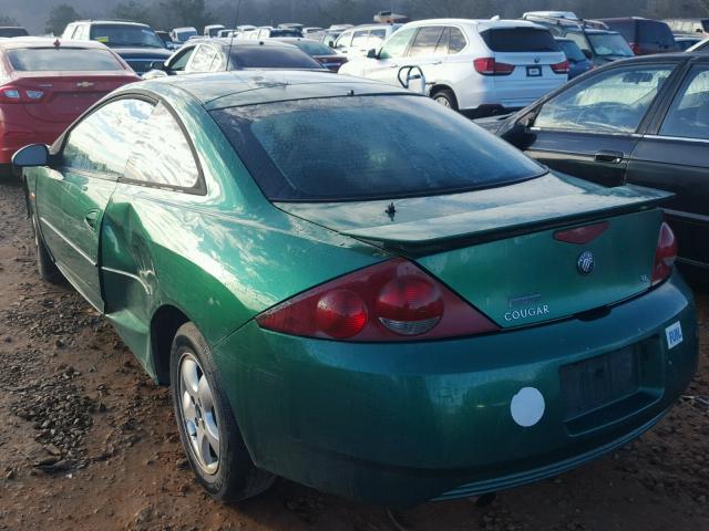 1ZWFT61L025603784 - 2002 MERCURY COUGAR V6 GREEN photo 3