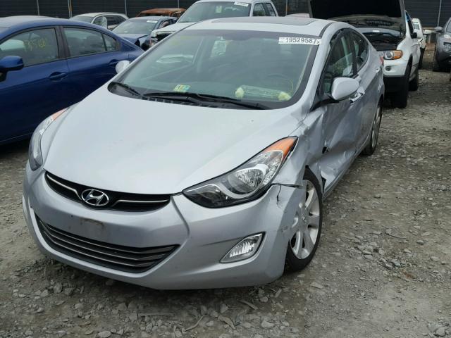 5NPDH4AE8DH214738 - 2013 HYUNDAI ELANTRA GL SILVER photo 2