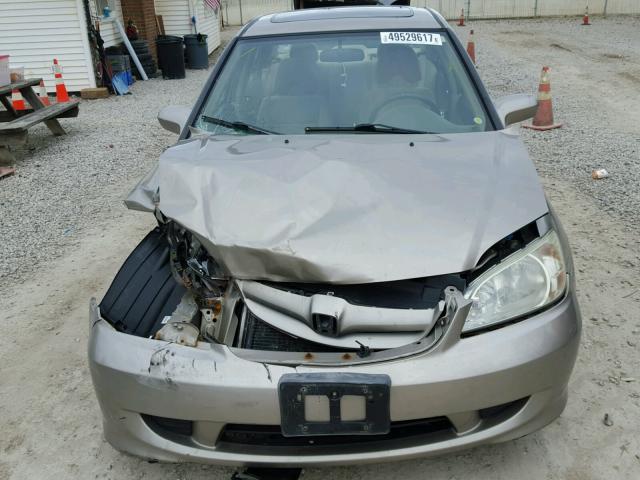 2HGES26724H625969 - 2004 HONDA CIVIC EX SILVER photo 9