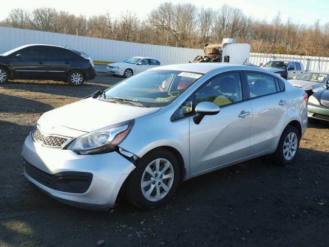 KNADN4A36D6244237 - 2013 KIA RIO EX SILVER photo 2