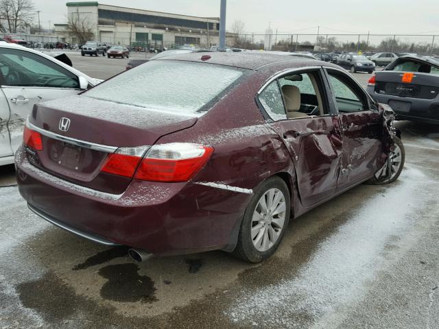 1HGCR2F83DA261782 - 2013 HONDA ACCORD EXL BURGUNDY photo 4