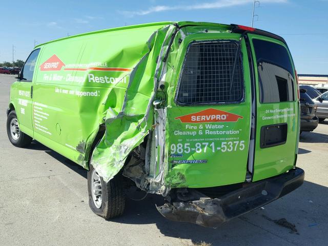 1GCZGUCG0B1165837 - 2011 CHEVROLET EXPRESS G3 GREEN photo 3