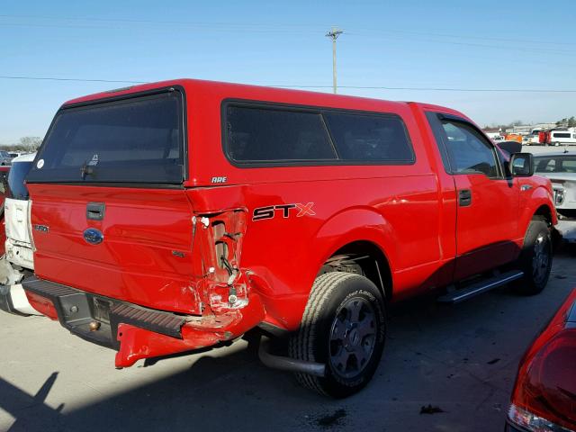 1FTMF1CW4AFC55996 - 2010 FORD F150 RED photo 4