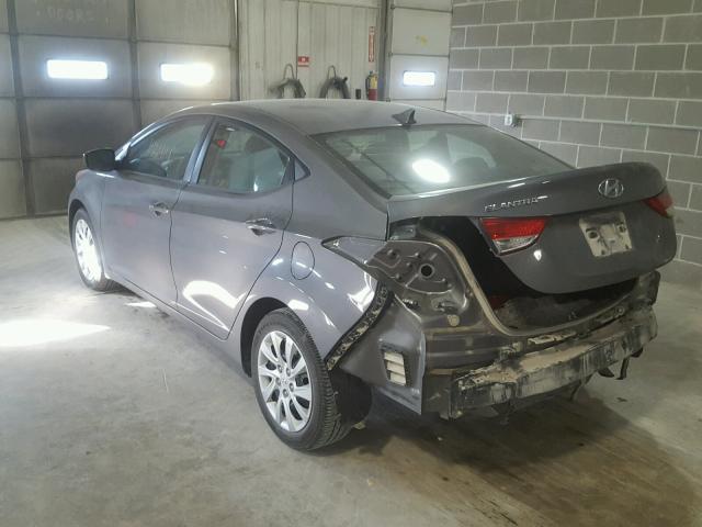 5NPDH4AE7CH072204 - 2012 HYUNDAI ELANTRA GL GRAY photo 3