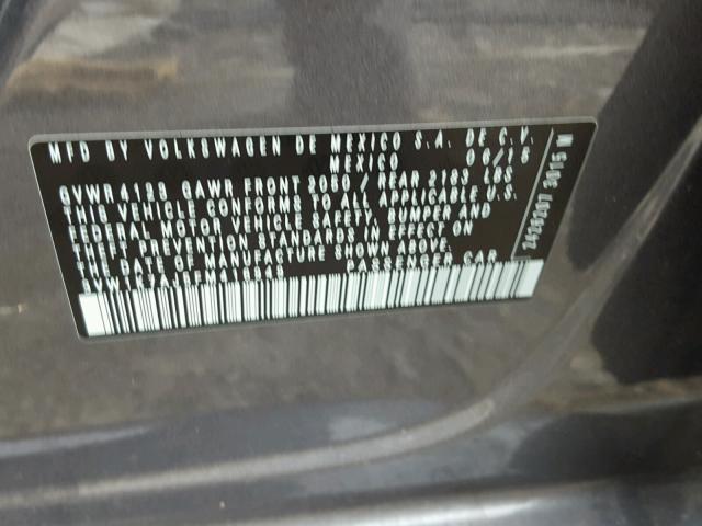 3VW1K7AJ5FM416949 - 2015 VOLKSWAGEN JETTA BASE GRAY photo 10