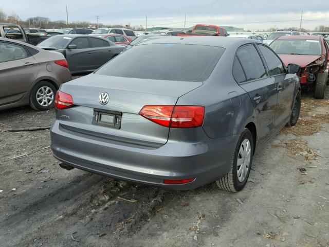 3VW1K7AJ5FM416949 - 2015 VOLKSWAGEN JETTA BASE GRAY photo 4