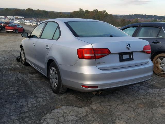 3VW2K7AJ1FM344832 - 2015 VOLKSWAGEN JETTA BASE ვერცხლისფერი ფოტო 3