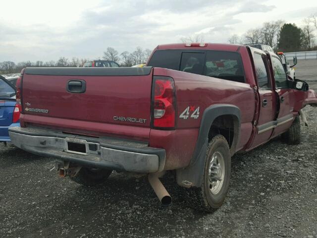 1GCHK232X5F969198 - 2005 CHEVROLET SILVERADO MAROON photo 4