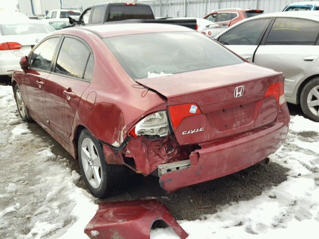 2HGFA16826H009587 - 2006 HONDA CIVIC EX ბურგუნდია ფოტო 3