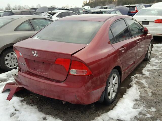 2HGFA16826H009587 - 2006 HONDA CIVIC EX BURGUNDY photo 4