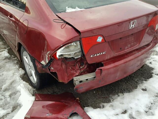 2HGFA16826H009587 - 2006 HONDA CIVIC EX ბურგუნდია ფოტო 9