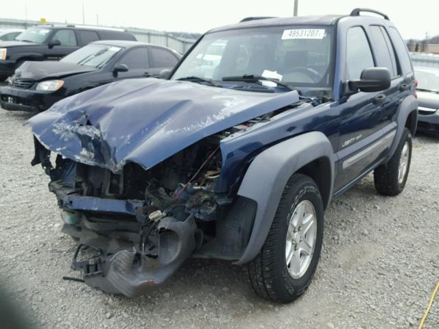 1J4GL48K42W223008 - 2002 JEEP LIBERTY SP BLUE photo 2