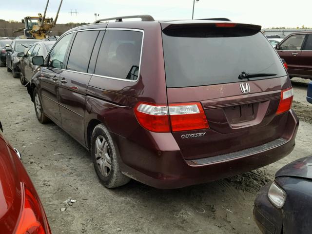 5FNRL38427B116125 - 2007 HONDA ODYSSEY EX RED photo 3