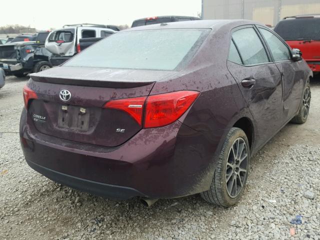 5YFBURHE3HP595459 - 2017 TOYOTA COROLLA L BURGUNDY photo 4