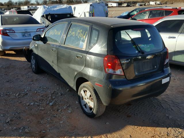 KL1TD66678B125990 - 2008 CHEVROLET AVEO BASE BLACK photo 3