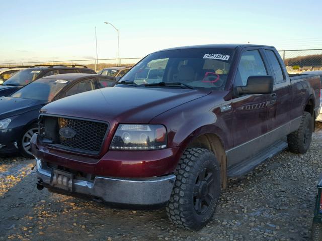 1FTPX14545FA59241 - 2005 FORD F150 BURGUNDY photo 2