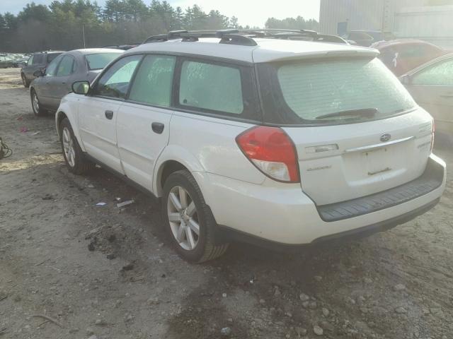 4S4BP61C397339061 - 2009 SUBARU OUTBACK 2. WHITE photo 3